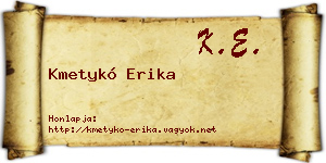 Kmetykó Erika névjegykártya